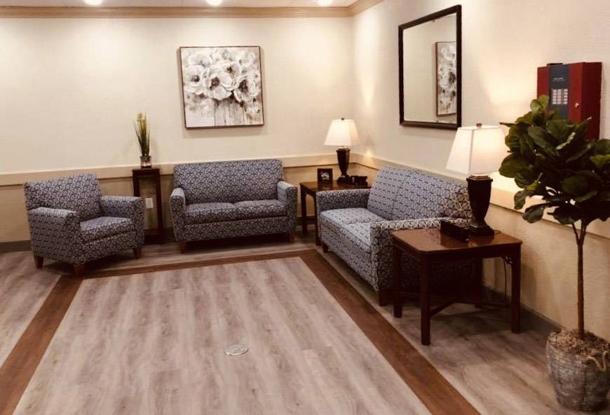 An interior shot of living space at the Greenville Nursing and Rehabilitation Center from the Greenville Gallery.