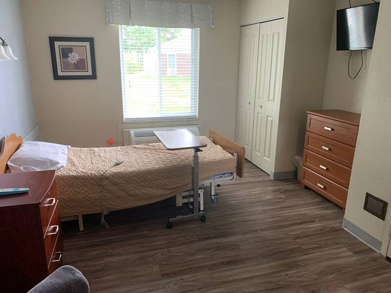 An interior shot of a bedroom at the Greenville Nursing and Rehabilitation Center from the Greenville Gallery.
