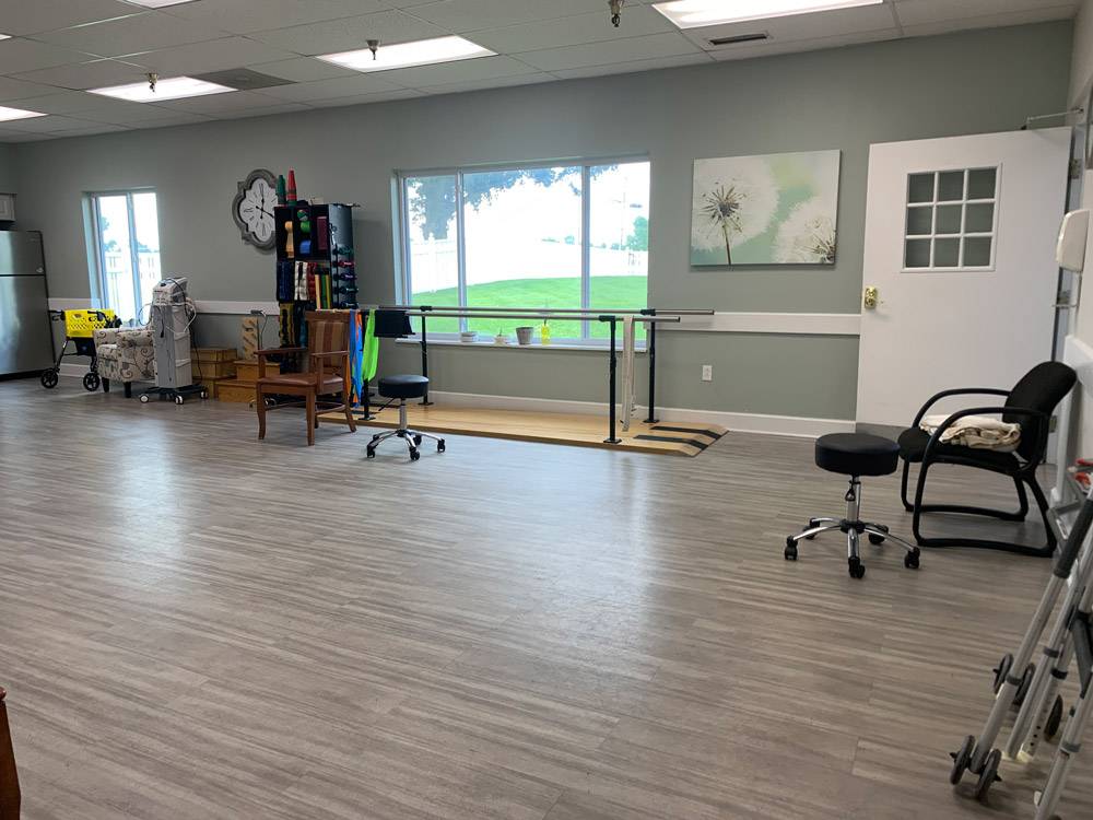 An interior shot of the physical therapy area at the Greenville Nursing and Rehabilitation Center from the Greenville Gallery.